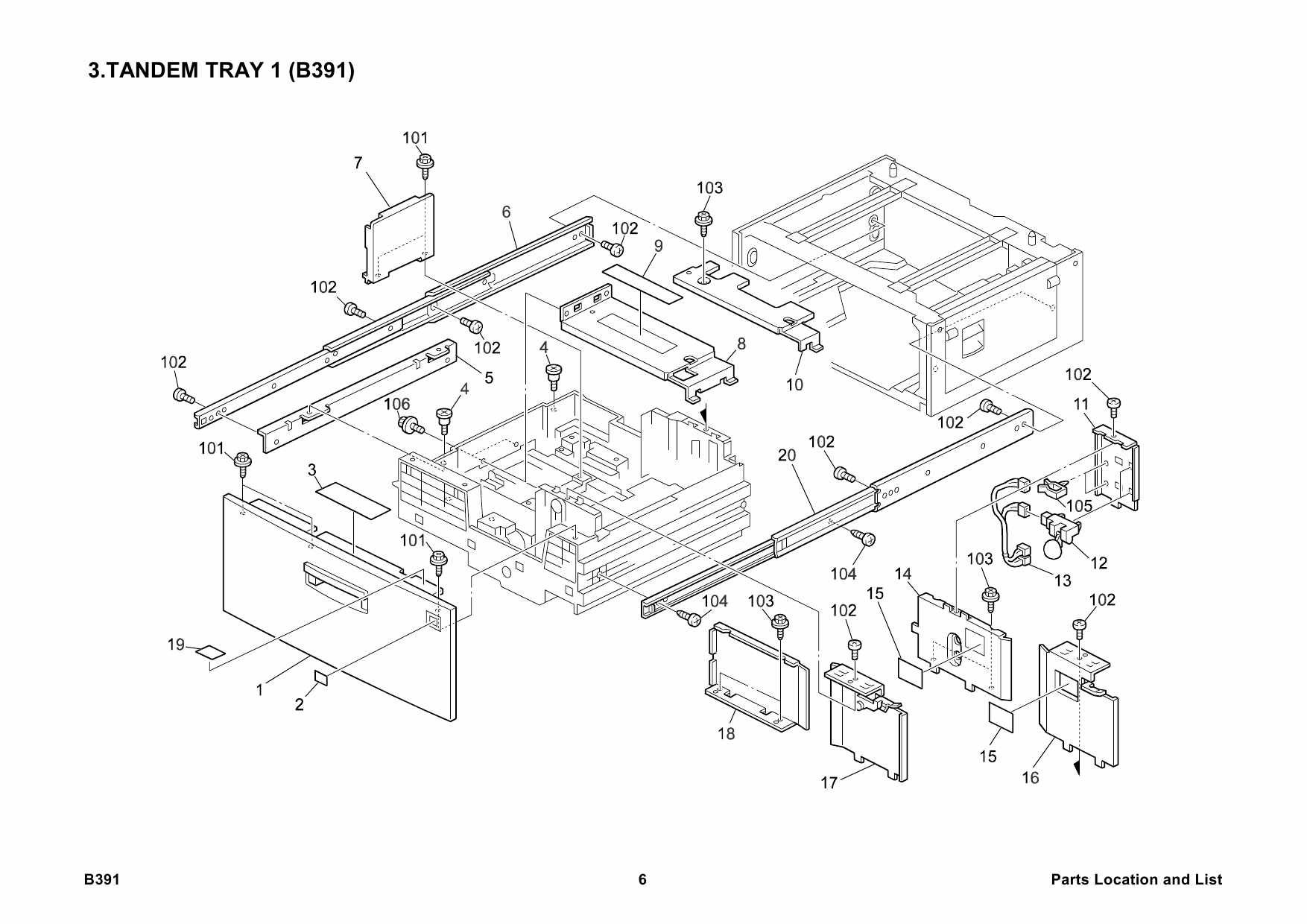 RICOH Options B391 LARGE-CAPACITY-TRAY Parts Catalog PDF download-3